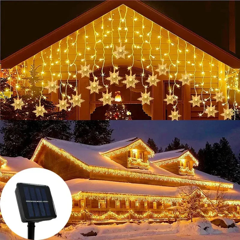 Guirlande solaire LED flocons de neige Fééries Mancelya