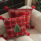 Housses de coussin imprimés avec pompons(lot de 2) Fééries Mancelya