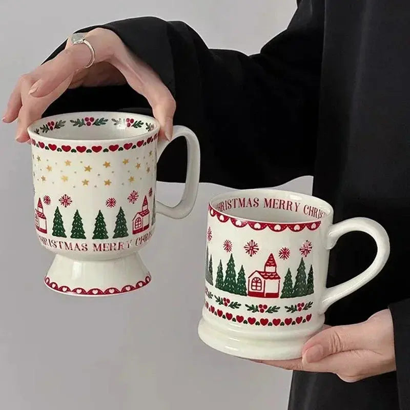 Mug festif motifs Noël en porcelaine Fééries Mancelya