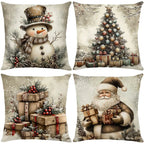 Housses de coussins noël en lin(lot de 4) Fééries Mancelya