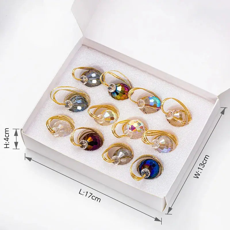 Mini boules scintillantes en verre de cristal (lot de 12) Fééries Mancelya