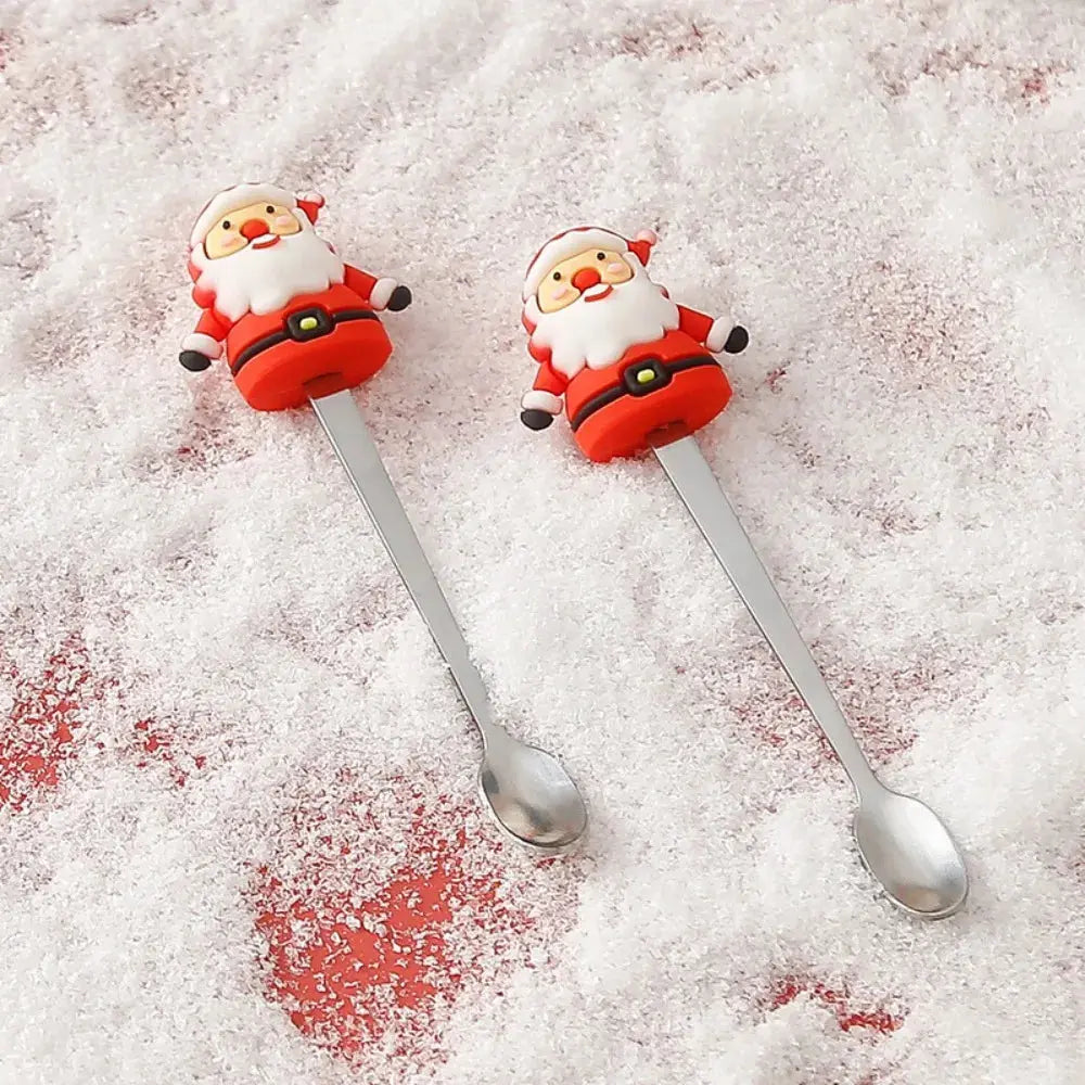 Mug de Noël en céramique avec couvercle et cuillère style nordique Fééries Mancelya