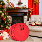 Sac de rangement imperméable double en tissu Oxford pour couronnes et guirlandes de Noël