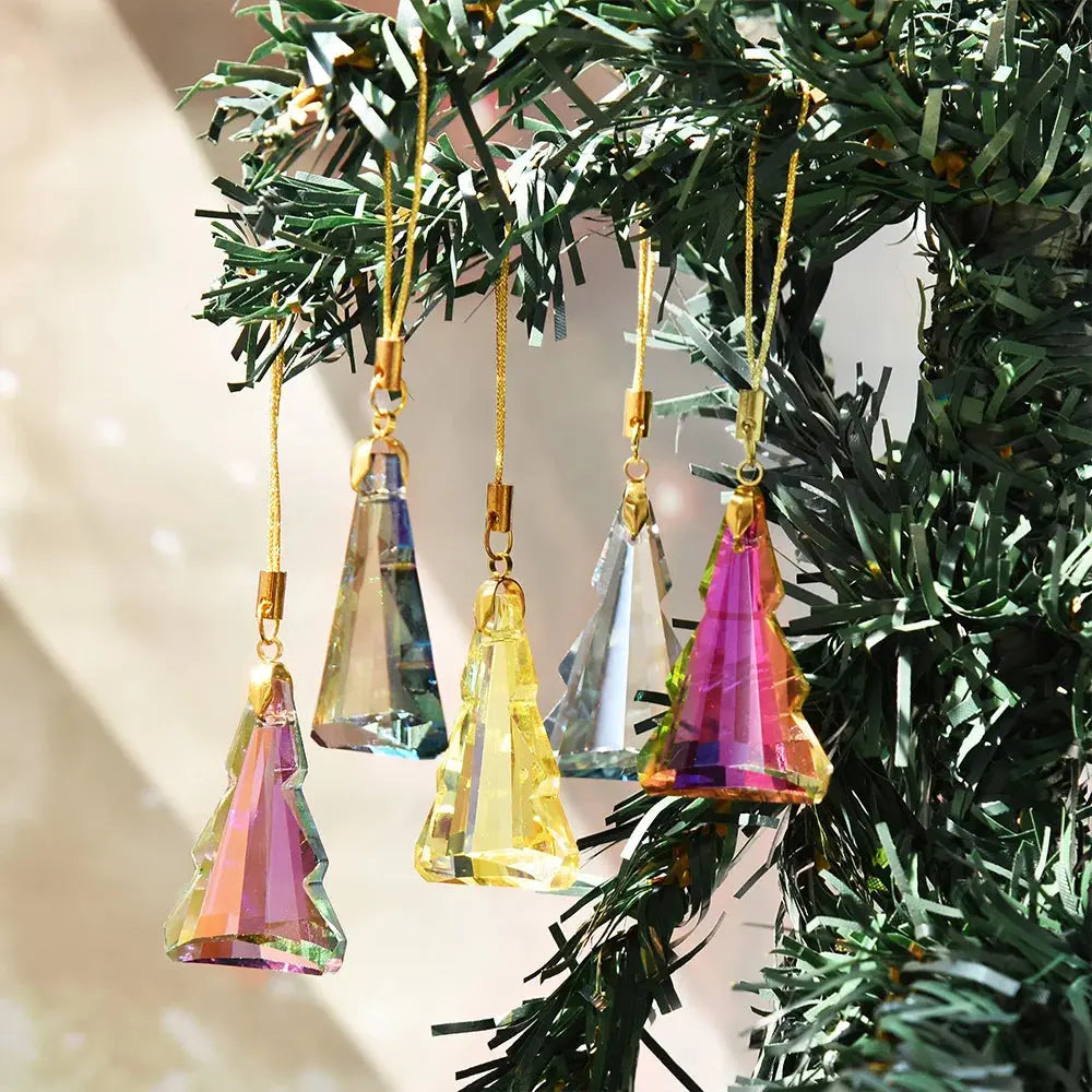Ornements d'arbre de noël en verre cristal multicolore (lot de 12) Fééries Mancelya