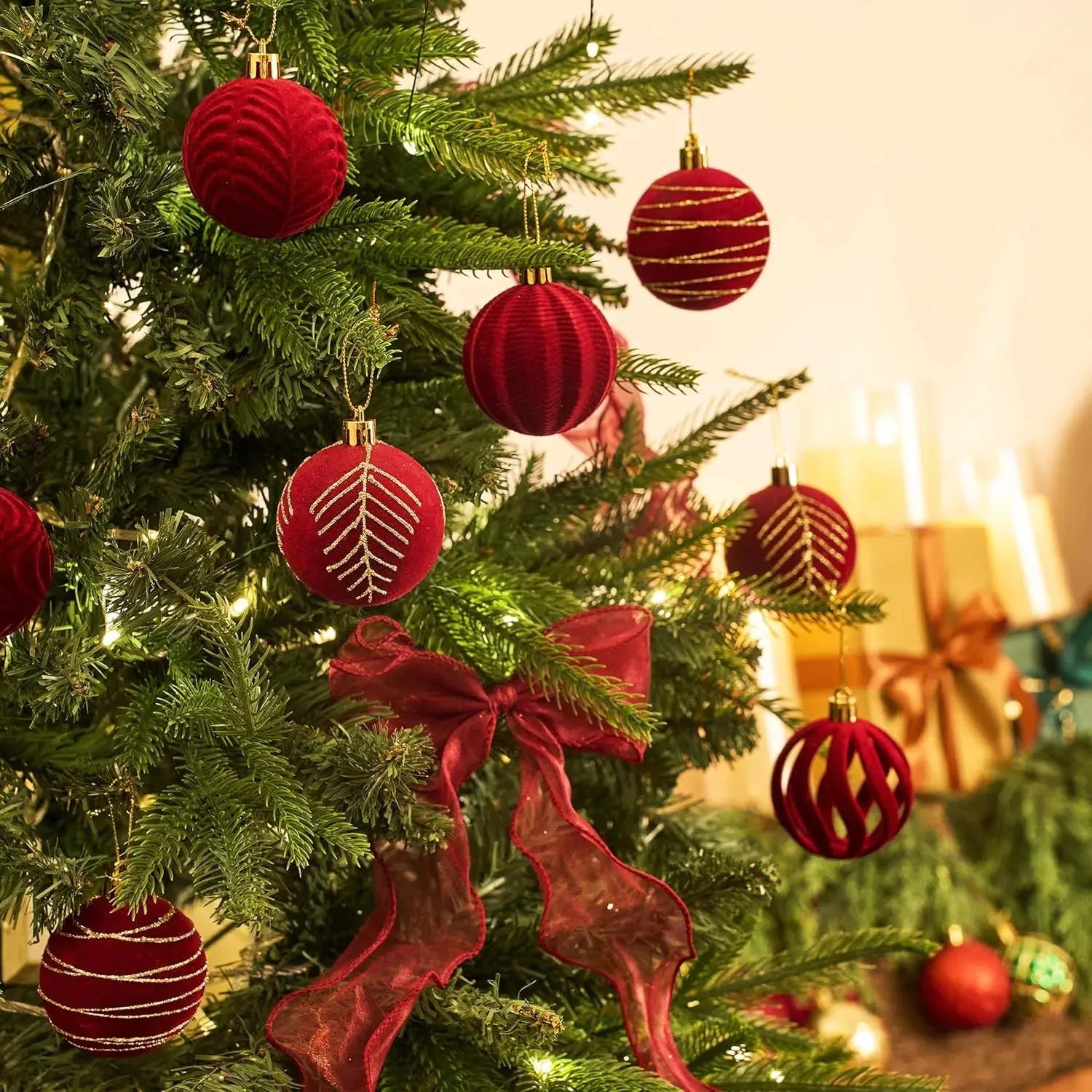 Boules de noël en velours(lot de 30) Fééries Mancelya