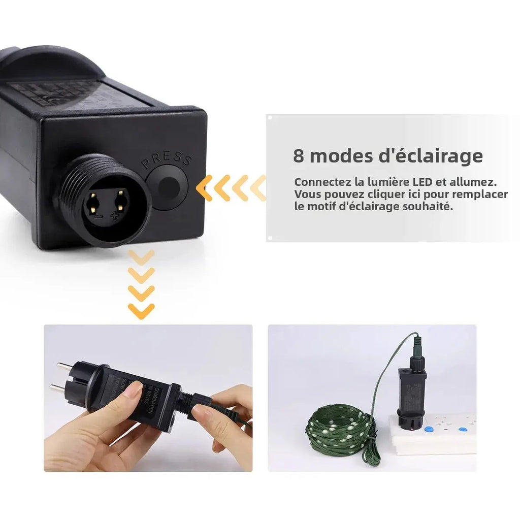 Guirlande lumineuse LED solaire & secteur – étanche avec télécommande Fééries Mancelya