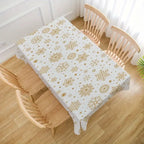 Nappe de table blanche flocons dorés Fééries Mancelya