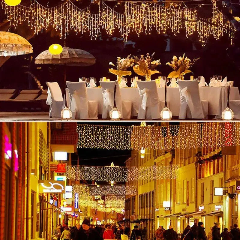 Rideau solaire guirlande lumineuse extérieure Fééries Mancelya