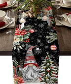 Chemin de table motifs Gnomes et flocons Fééries Mancelya