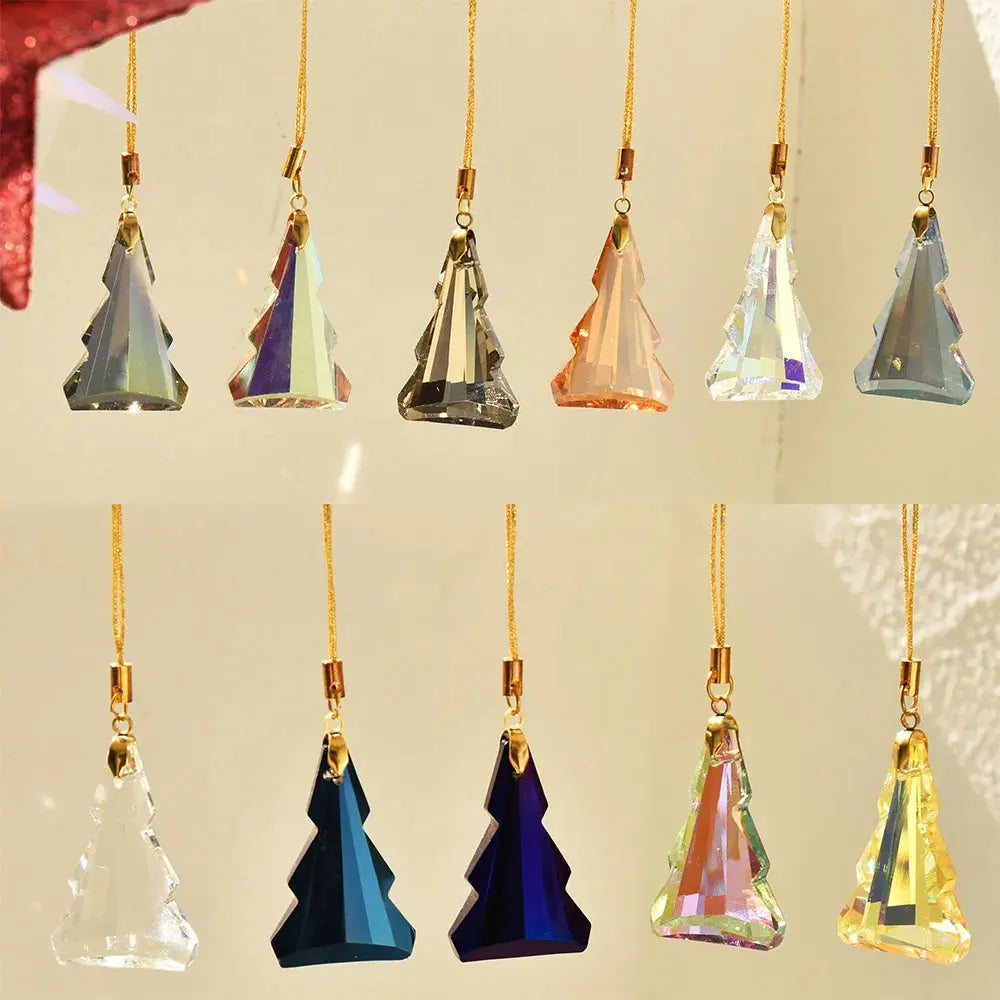 Ornements d'arbre de noël en verre cristal multicolore (lot de 12) Fééries Mancelya