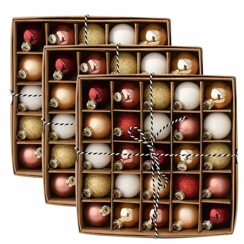 Boules de Noël en verre multicolores et métallisées(lot de 25 à 75 boules) Fééries Mancelya