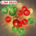 Lanterne de 20 boules en rotin LED de noël Fééries Mancelya