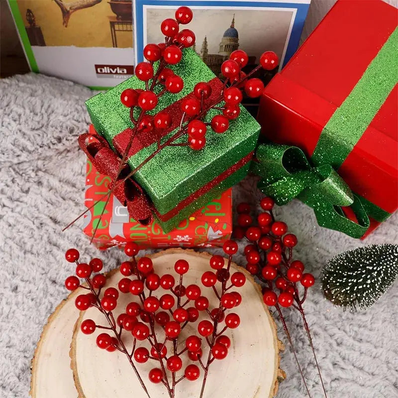 Bouquets de baies rouges artificielles Fééries Mancelya