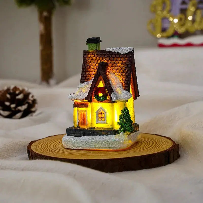 Maisons de Noël lumineuses LED en résine Fééries Mancelya
