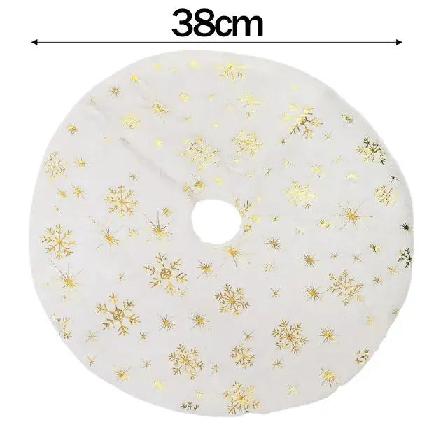 Jupe d'arbre de noël blanche en peluche, motifs flocons de neige Fééries Mancelya