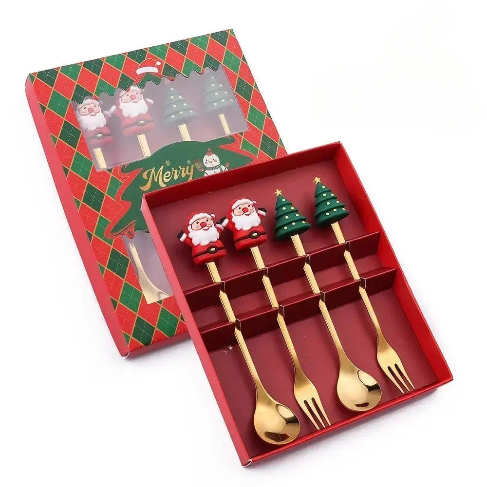 Coffret ensemble de cuillères et fourchettes de Noël Fééries Mancelya