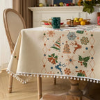 Nappe de table nordique
 tissée jacquard Fééries Mancelya